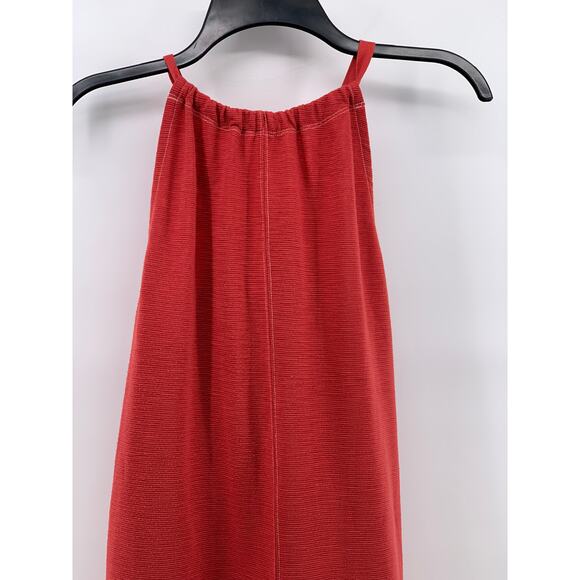 FREAKS STORE Women's Red Textured Sleeveless Halter Tie-Back Jumpsuit SZ M/L - Picture 6 of 12